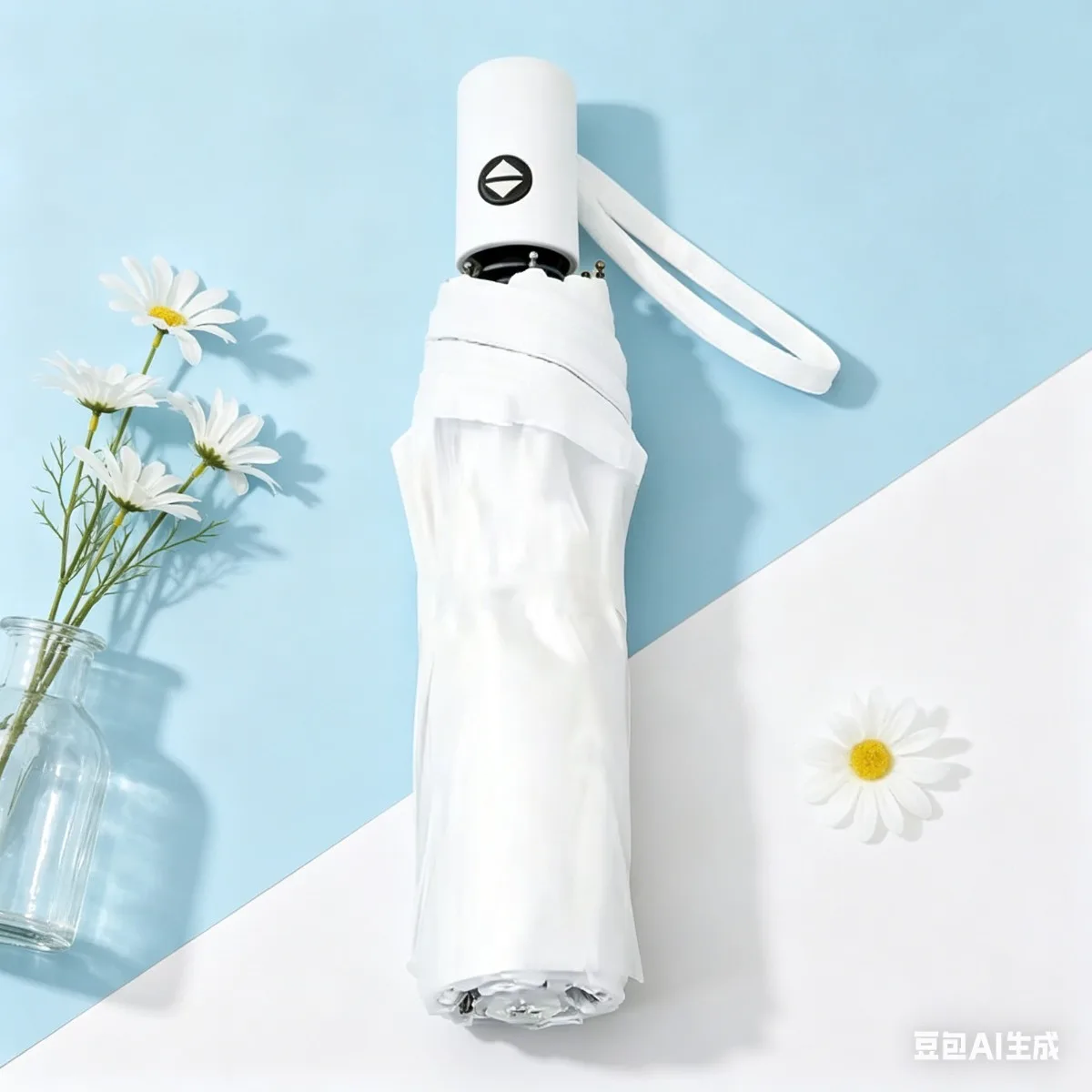 Light And Fresh Style 1pc-Transparent Umbrella Folding Automatic Open and Close Umbrella Mori Three-Fold Student Sunny Umbrella