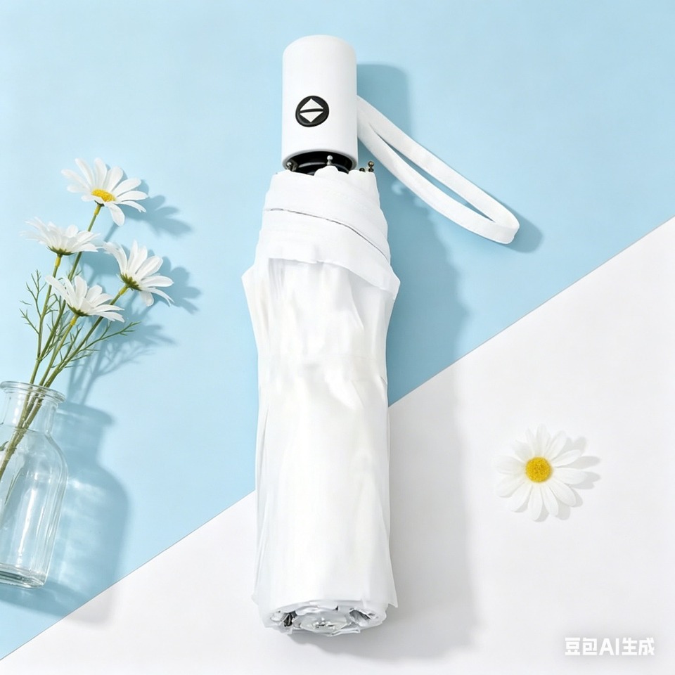  Light And Fresh Style 1pc-Transparent Umbrella Folding Automatic Open and Close Umbrella Mori Three-Fold Student Sunny Umbrella 