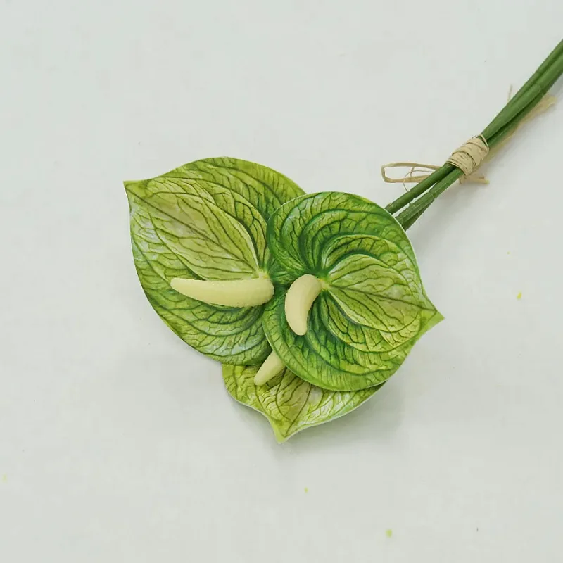 15 Stück Künstliche Plastikblumen Anthurium Brautstrauß Hochzeitsdekoration Künstliche Palmenblumen Feiertagsparty Heimdekoration Ornament – Detail 2