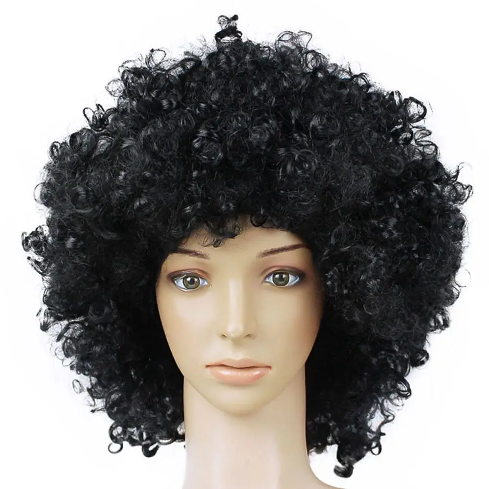 Fancy Party Christmas Football Fans Wigs Afro Curly Wigs Adult Kids Costume Party Funny Wig Cosplay Hairs Synthetic Wigs