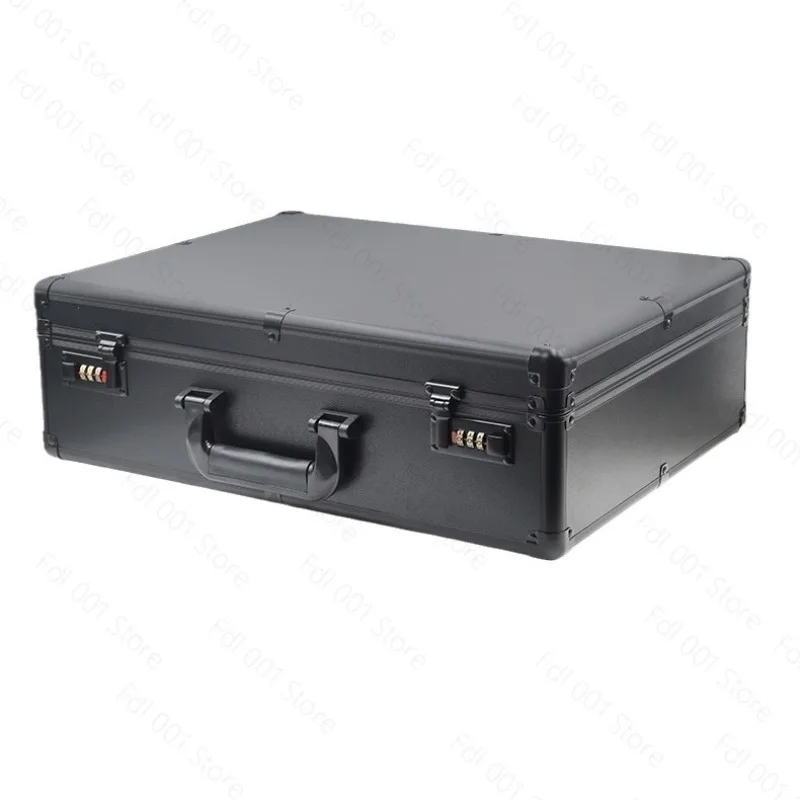 Black Aluminum Alloy Tool Box Combination Lock Storage Case Shockproof Hard Carry For Microphone Document Card Brick Briefcase
