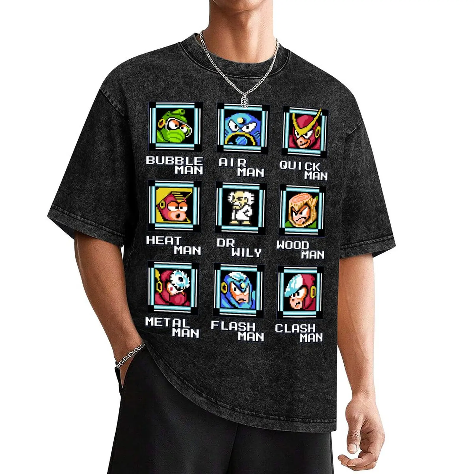 

NES Retro Video Game Mega Man Bosses - Duvet, shirt, mug, sweater T-Shirt valentines clothes anime shirts men