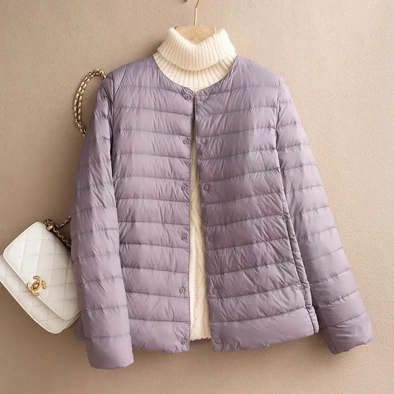 Ultra Light White Duck Down Coat 2025 Autumn Winter Women Bigsize Down Jacket Ladies Slim Warm Puffer Parkas Outwears Short Tops