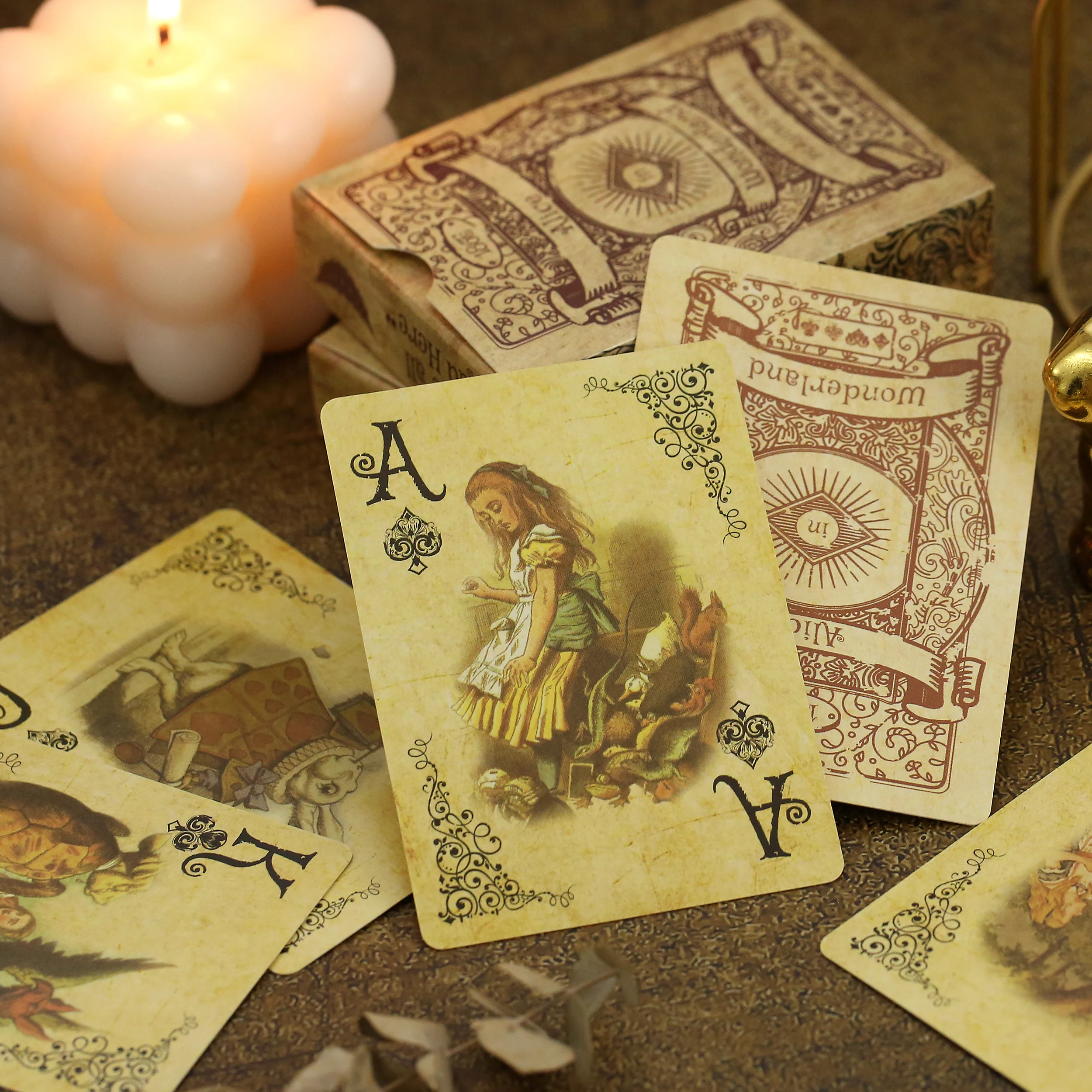 ​1Set Vintage Style Playing Cards Alice in Wonderland Poker Playing Cards Deck Board Games Retro Poker Never open