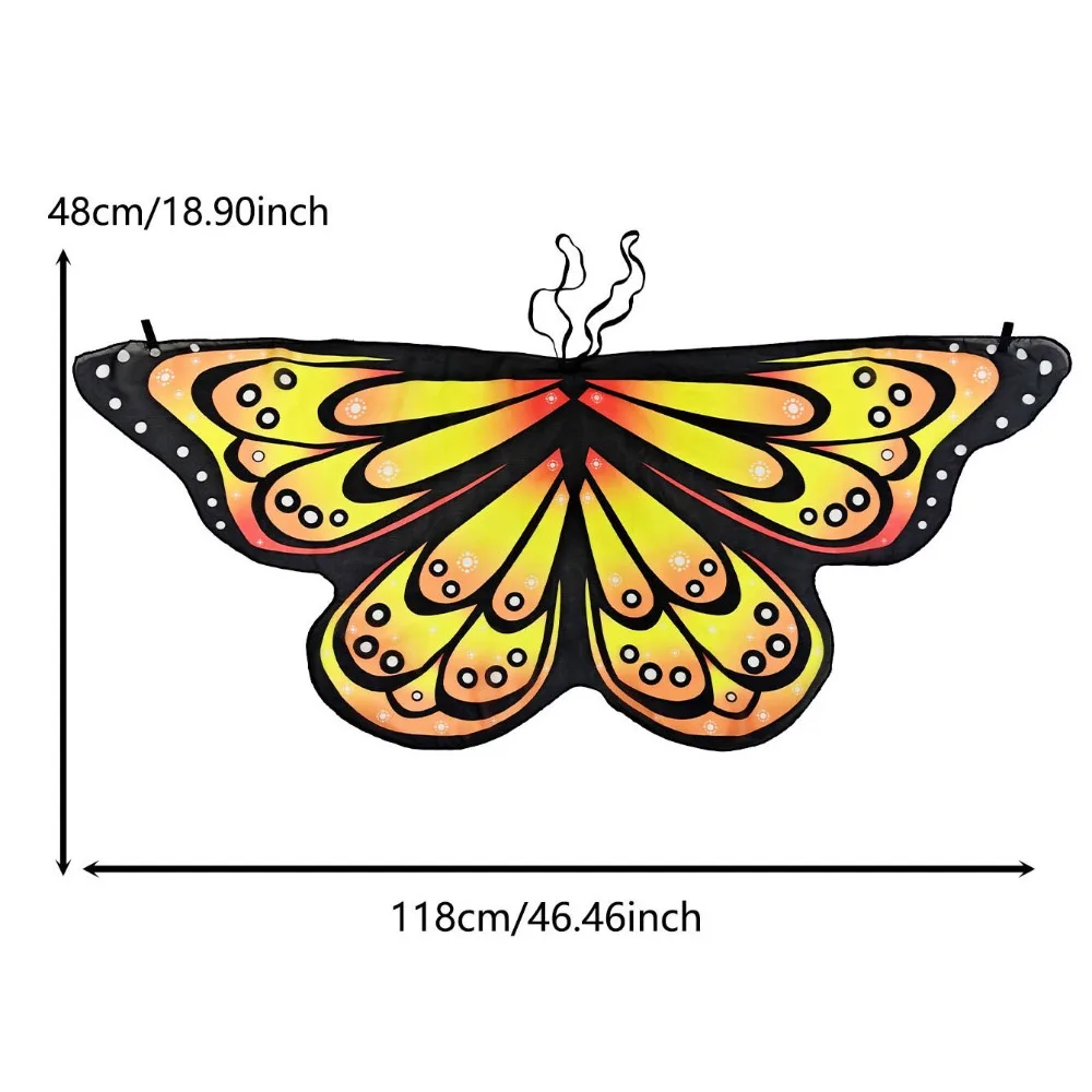 

Colorful Butterfly Wings Costume Fancy Dress Cosplay Costume Cape Butterfly DIY Decorations Pixie Cloak Party Accessories