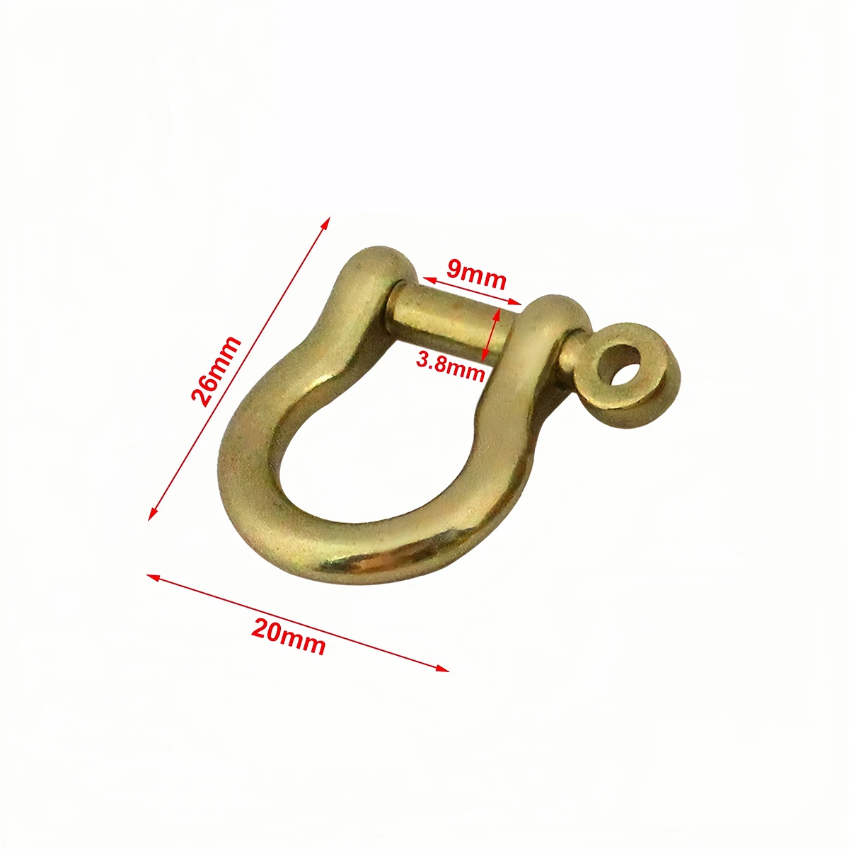 Massiver Messingkarabiner D-Bogen-Schäkel Schlüsselring Schlüsselanhänger Haken Schraubverbinder Schnalle Schlüsselkette Schmuckzubehör – Detail 10