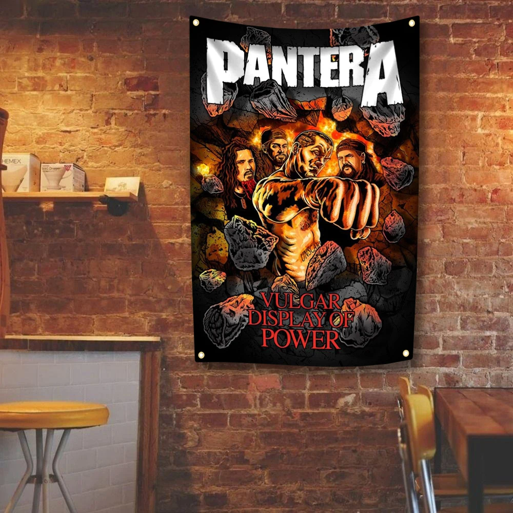 Rock Band Panteras Tapestry Aesthetic Home Decoration Wall Hanging Flag Bedroom Dorm Background Banner Room Club Bar Cafe Decor