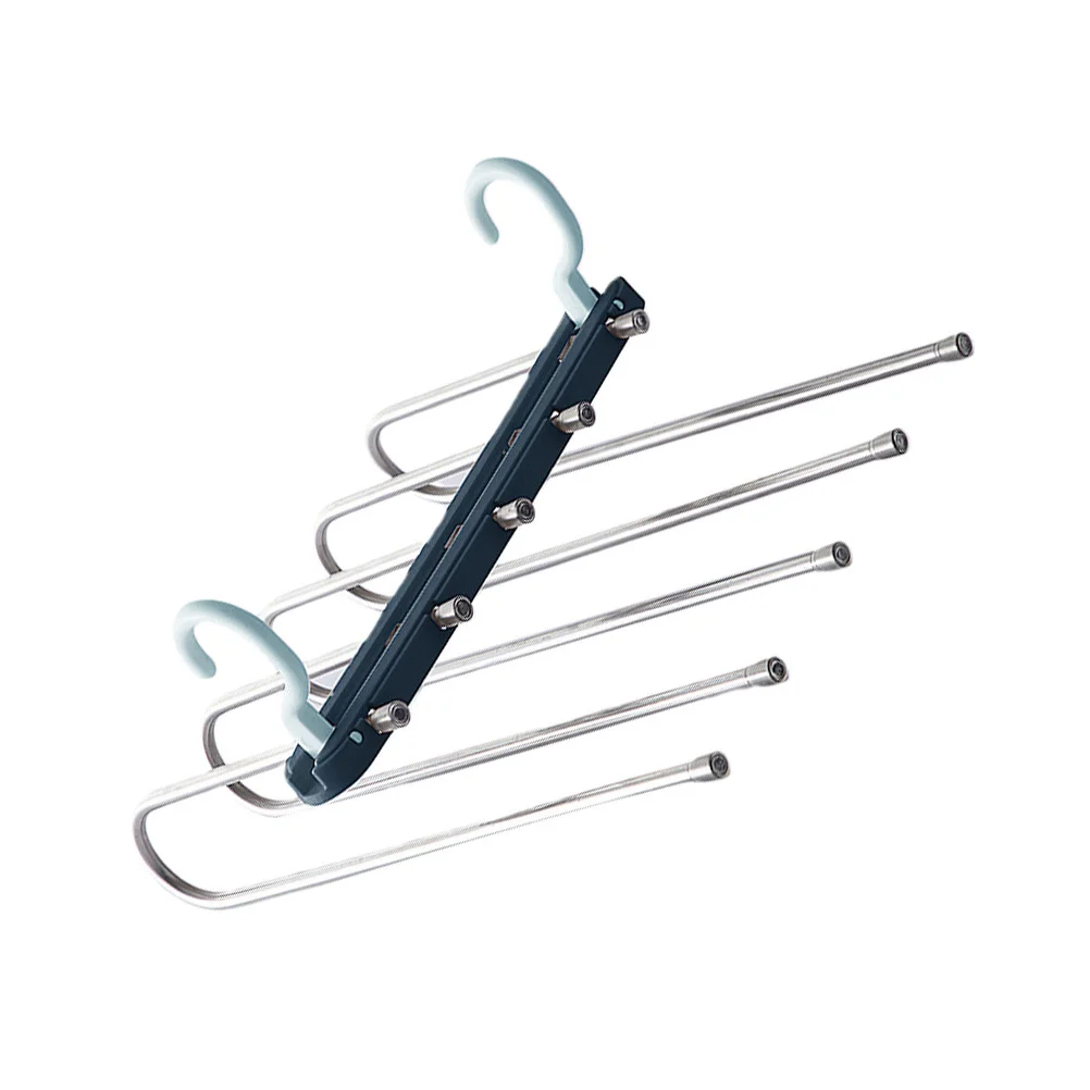 

1Pcs Stainless Steel Multi-Layer Hanger Pants Rack Stretchable Wardrobe Organizer Clothes Scarf Slack Storage Space Saver