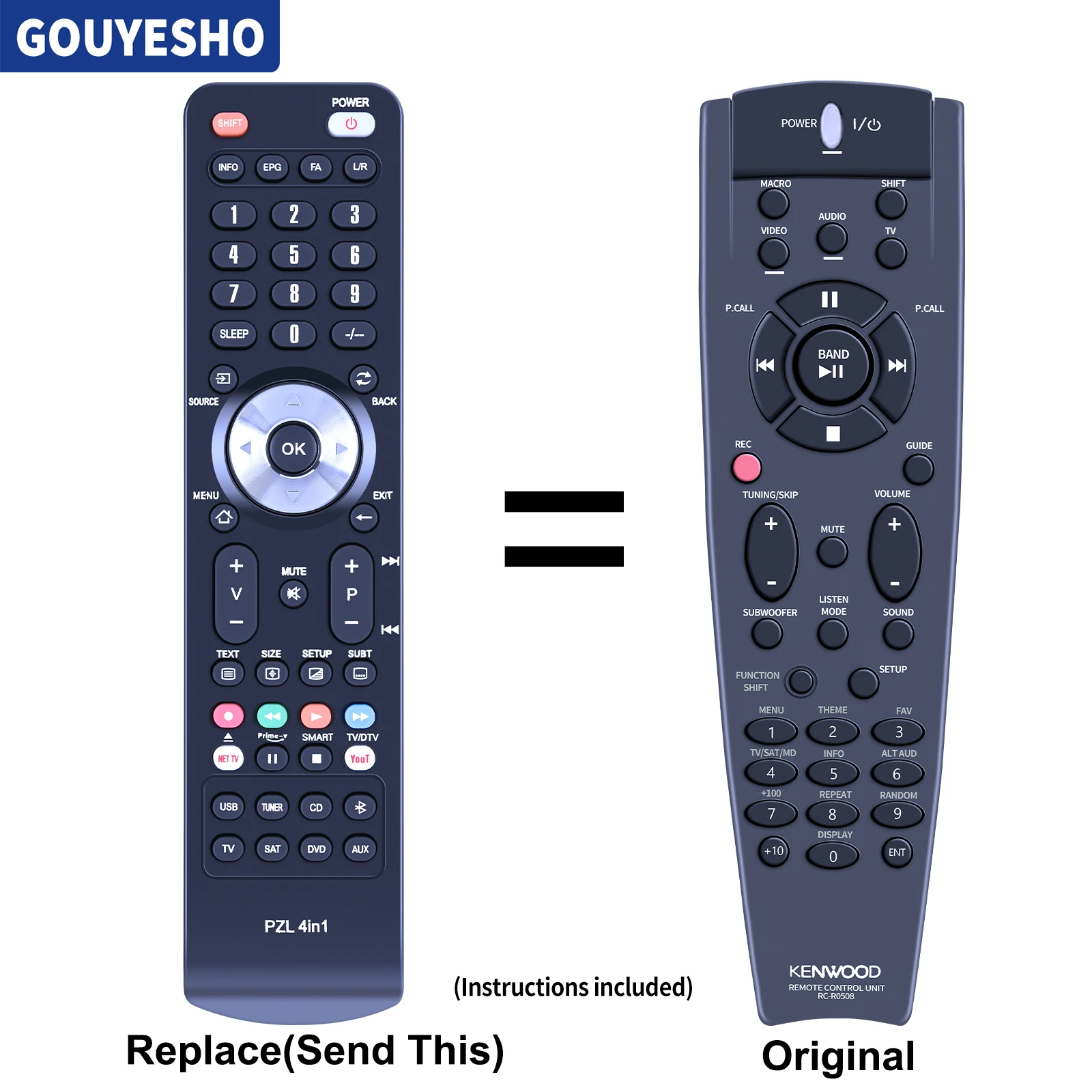 

New For KENWOOD RC-R0507 Remote Control CLEANED TESTED AND WORKING RC-R0805 VR-209