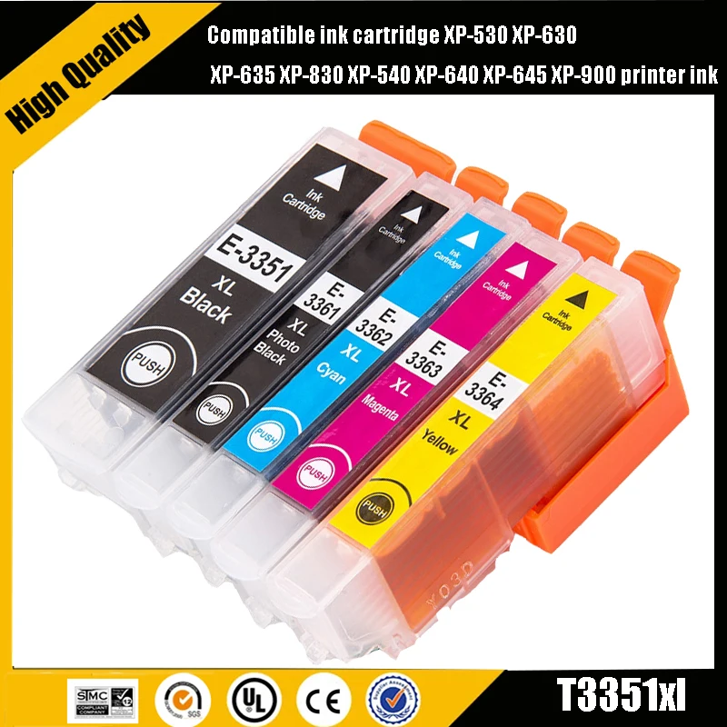 For Epson 33XL T3351 T3361 - T3364 Compatible Ink Cartridge XP-530 XP-630 XP-635 XP-830 XP-540 XP-640 XP-645 XP-900 Printer Ink