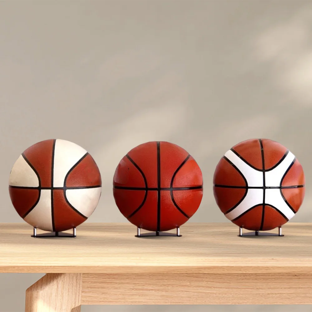 Triangular Ball Holder Stand Sturdy Metal Support Display Rack For Soccer Basketball Baseball Collection Showcase