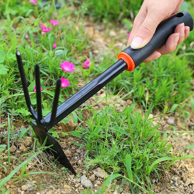 Garden Hand Hoe,2 in 1 Heavy Duty Hoe for Planting Transplanting Weeding Dig Loosening Moving