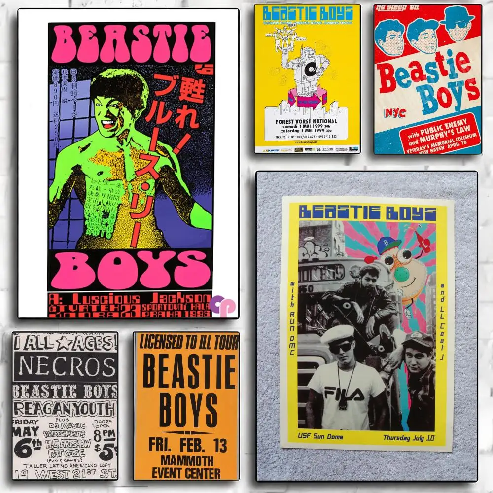 band B-Beastie Boys-S Poster Minimalist Wall Sticker for Cafe Office Bar Home Decor and Gift
