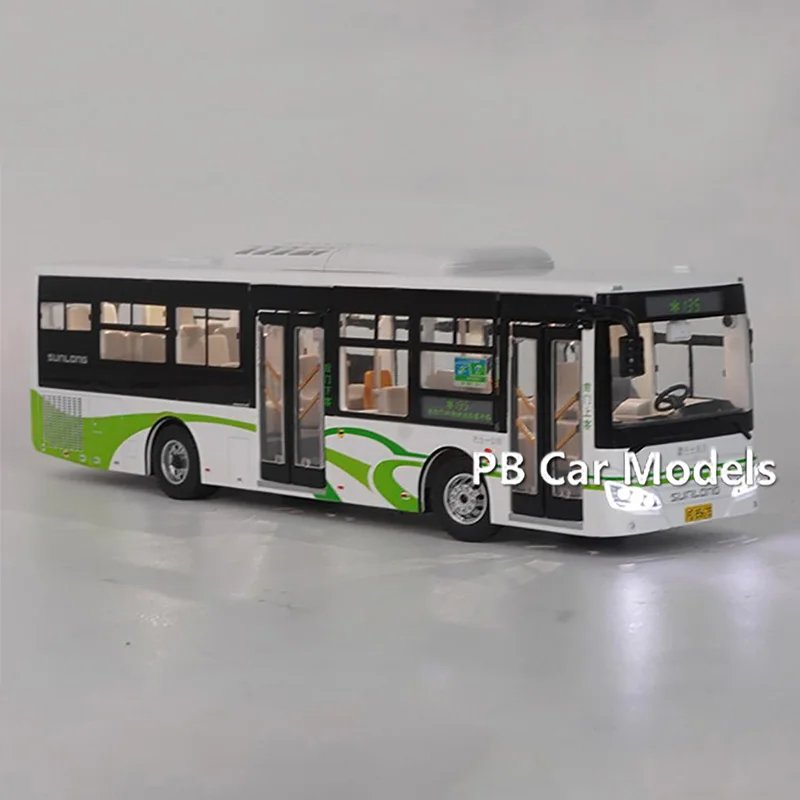 Original Shenlong Bus Model 6109 Shanghai Bus Simulation Alloy 1:43 Bus Model Lighting Version