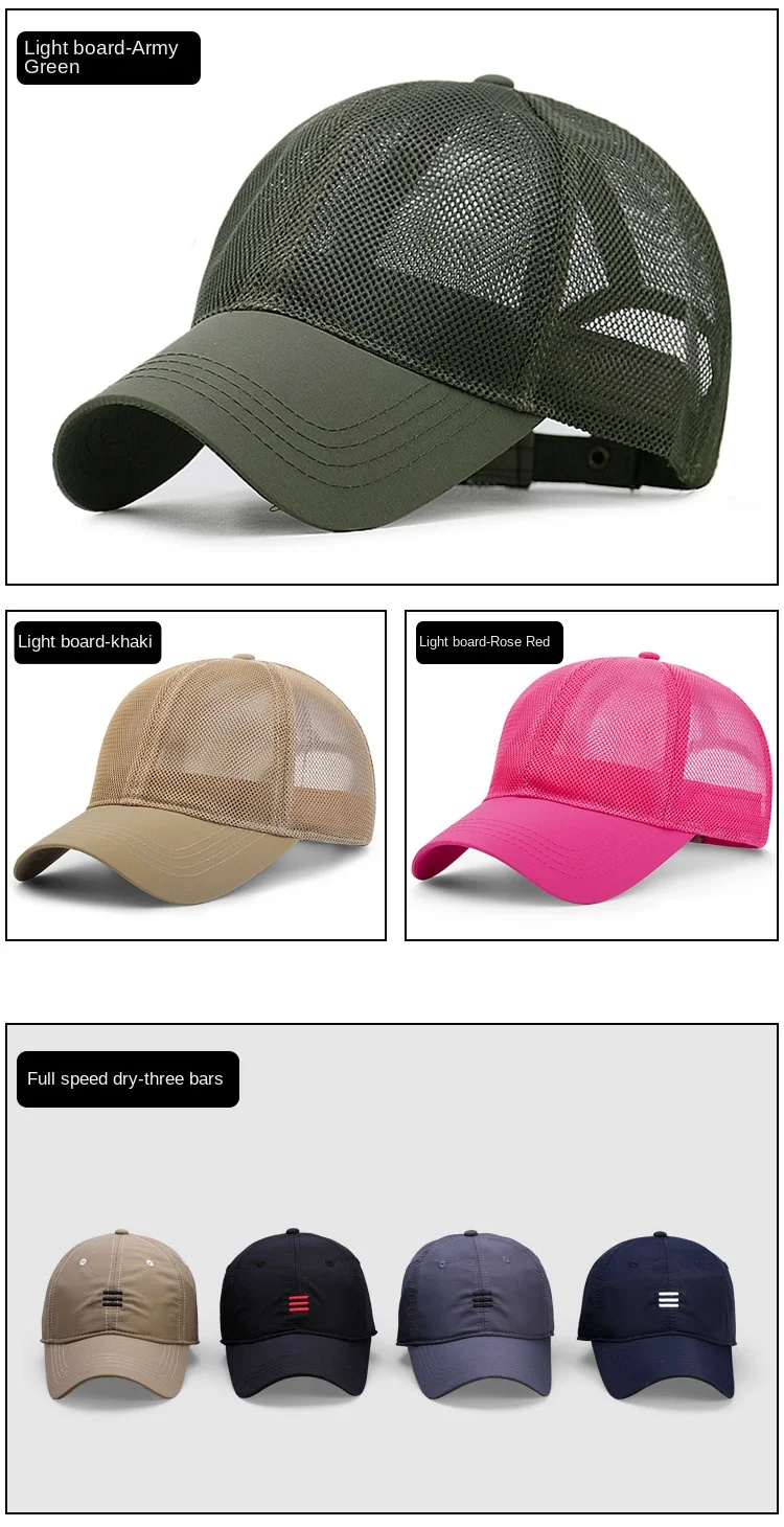 Großen Kopf Mann Plus Größe Baseball Kappe Männer Sommer Dünnen Stoff Mesh Sonnenhut Männliche Snapback Hüte M 55-60cm L 60-65cm gorras hombre – Detail 22