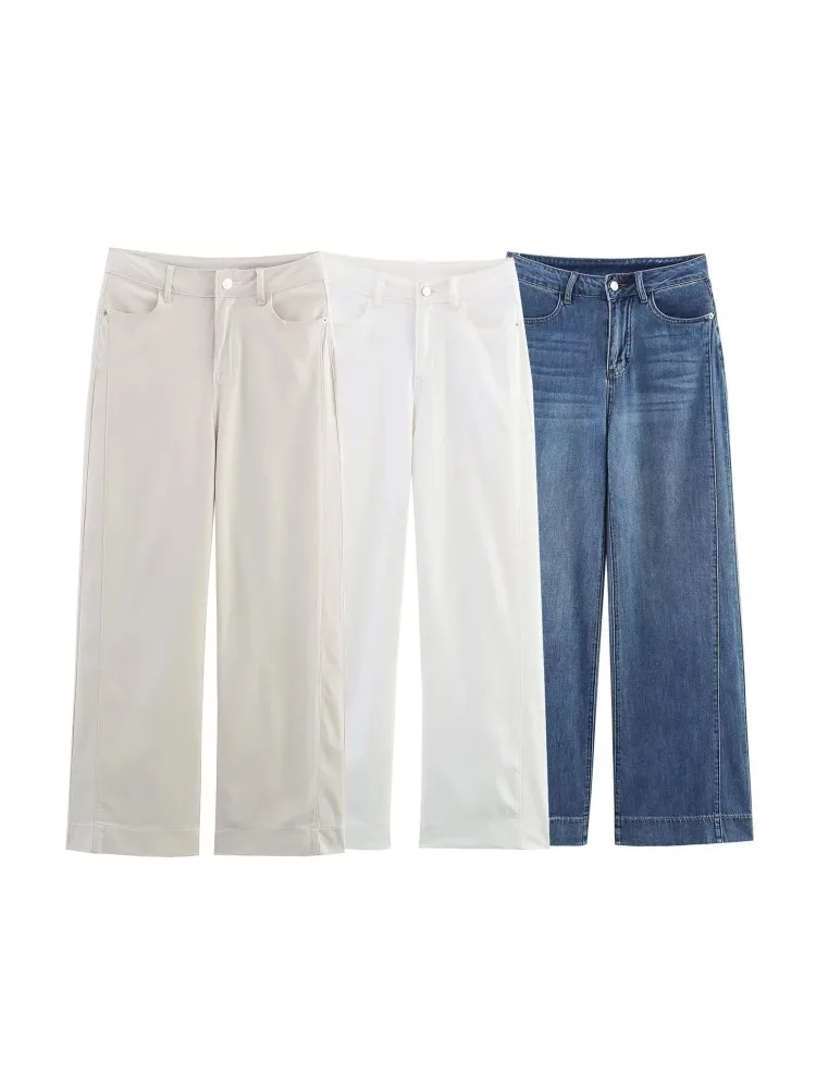 

Autumn Women's Jeans 2025 New Slimming Versatile Vintage Long Wide Leg Pants Faionable Casual High Waist Denim Trousers Ladies