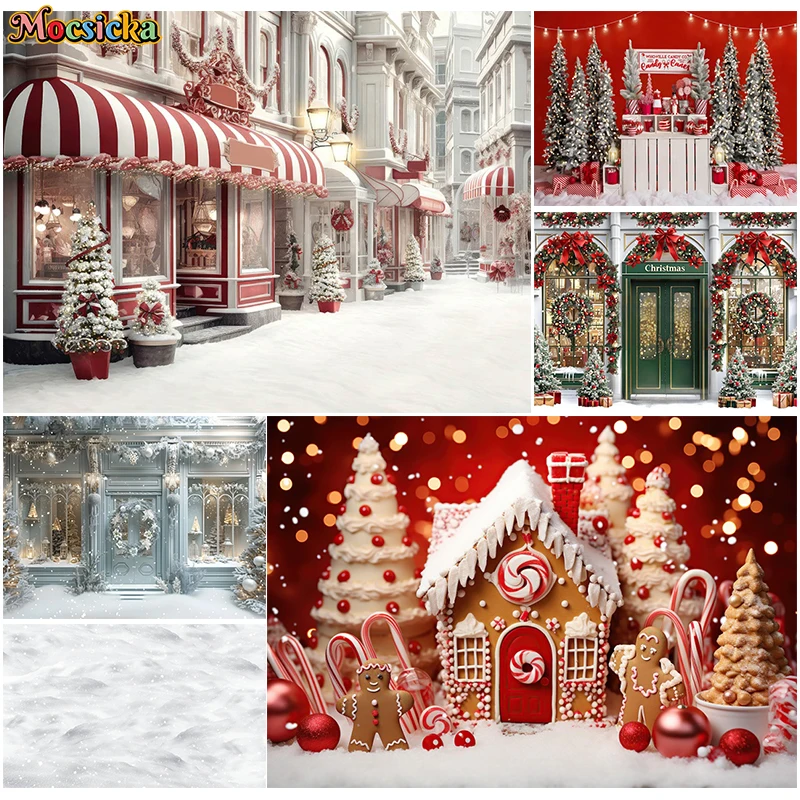 Christmas Tree Backdrop For Photography Newborn Adult Winter Snow Shop Background Photobooth Party Decoration Photo Studio Props