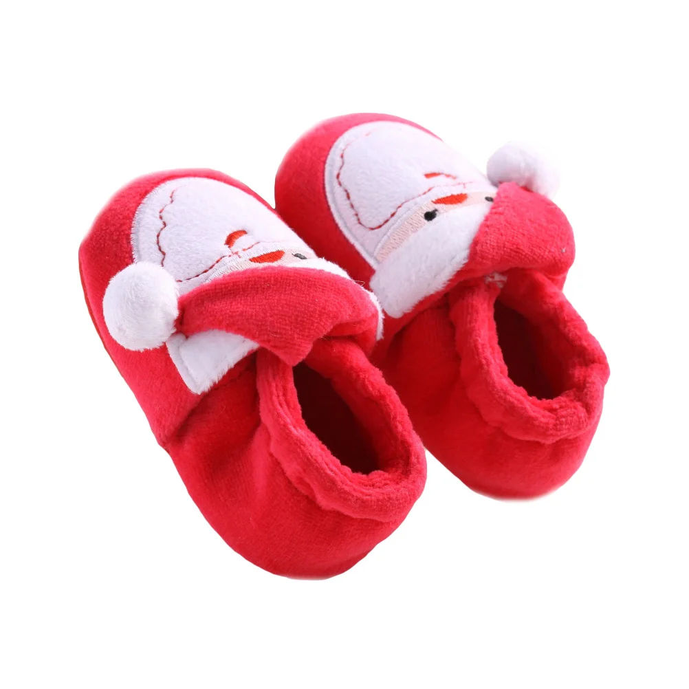

1Pair Baby Winter Cotton Shoes Warm Christmas Floor Shoes Soft Breathable Prewalkers Toddler Gift Baby Prewalkers