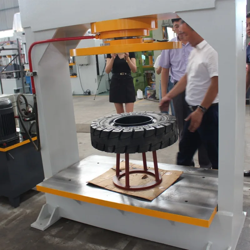 Solid tire press, disassembly and assembly machine, forklift tire press