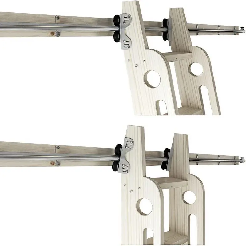 Imagem -03 - Retrátil Deslizante Biblioteca Hardware Kit sem Escada Round Tube Rolling Ladder Track Rolo de Assoalho com Freio 10ft300cm