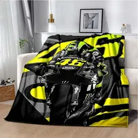 Motorcycle Fleet VR-46 Pattern Soft Throw Blanket Light Weight Flannel Blanket Suitable for Living Room/Bedroom Warm Blanket