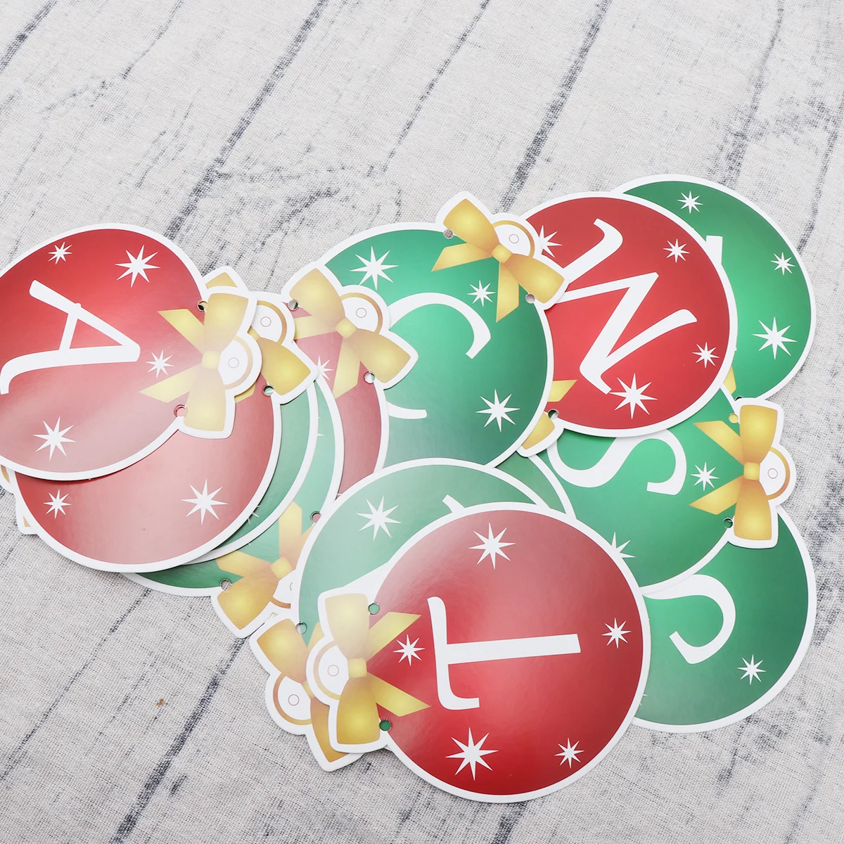 원형 메리 크리스마스 레터 행잉 페이퍼 배너 파티 장식 페이퍼 풀 플래그 크리스마스 배너 풀 플래그