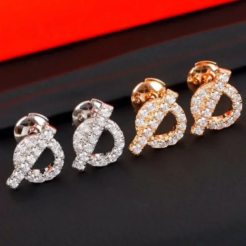 

ZH New Fashion brand 925 Sterling Silver Round Cross earrings women's simple temperament all-match luxury jewelry party gifts