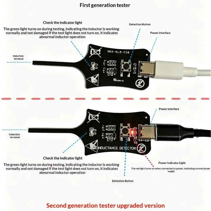 Kompakter Induktanztester Typ-C/Batteriebetrieben, Präzises Elektromagnetisches Induktionsmessgerät für PC-Reparaturwerkstätten – Detail 8