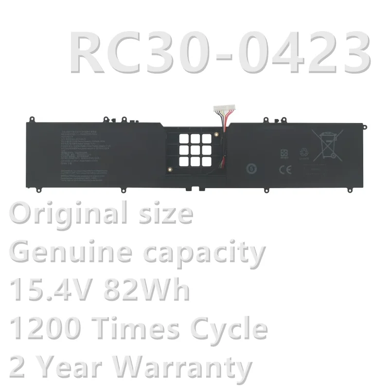 CSBD NEW RC30-0423 Laptop Battery For 17 2022 RZ09-0423 RZ09-0423PEF3, 41CP4/62/128 15.4V 82Wh 5329mAh