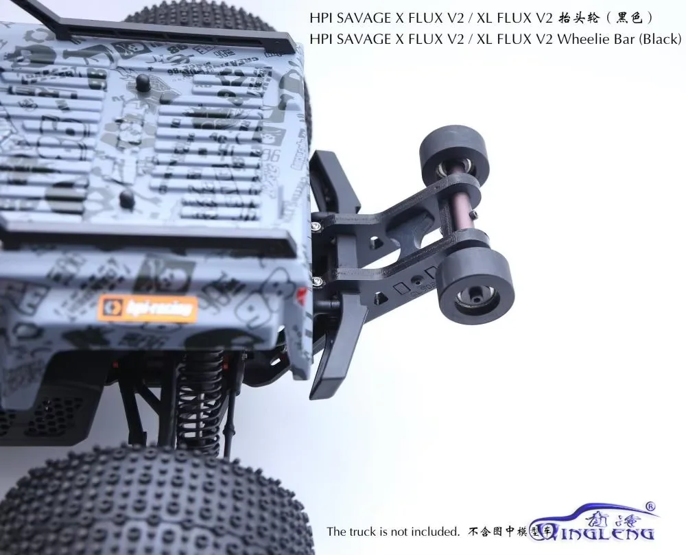 High-strength nylon material double-wheel wheelie bar for HPI SAVAVE X FLUX XL 4.6 5.9 V2