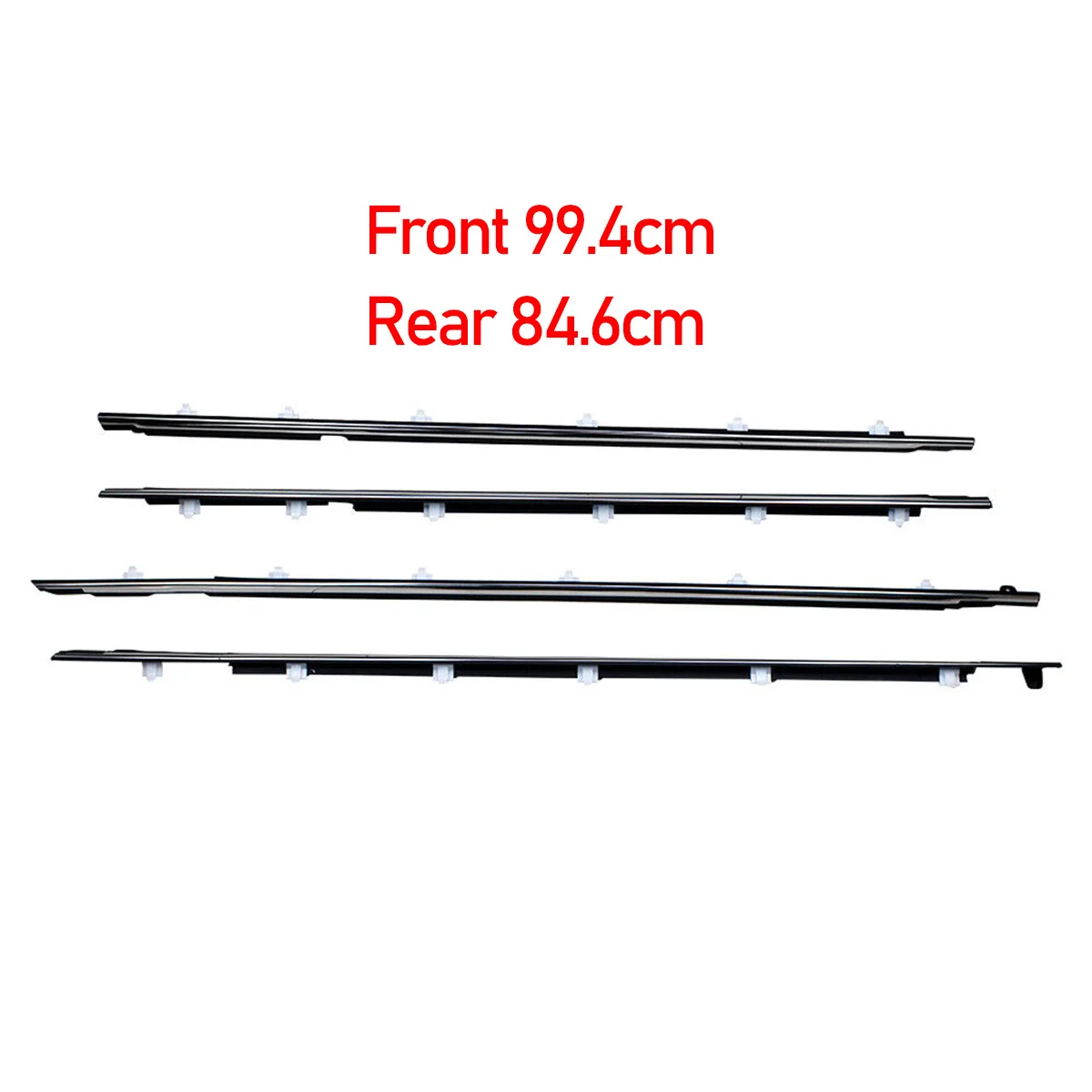 4PCS Outer Windows Rubber Weatherstrip Door Sealing Belt Moulding Trim For Toyota Land Cruiser LC80 80 Series LX450 1991-1998