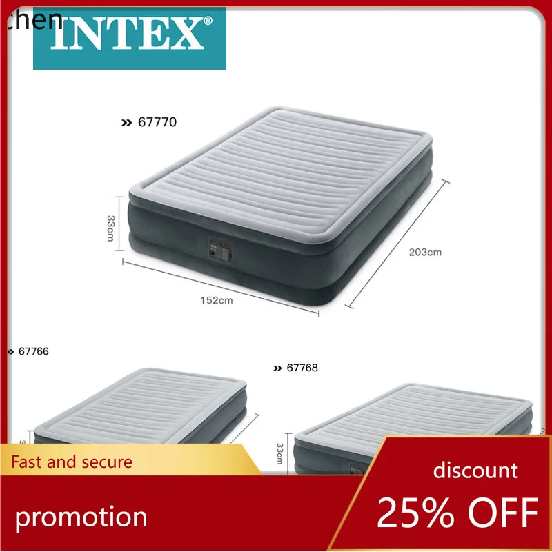 Hxl built-in electric pump double size inflatable air mattress double layer airbed