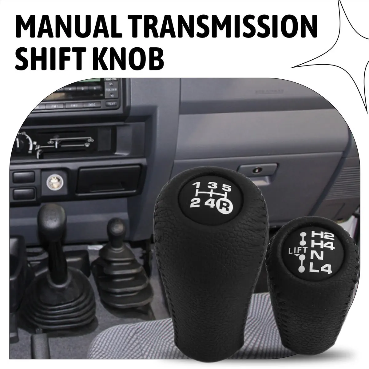 Super Sale For Toyota Land Cruiser 70 LC76 LC78 LC79 Manual Transmission+Transfer Gear Shift Change Lever Knob HandBall Black