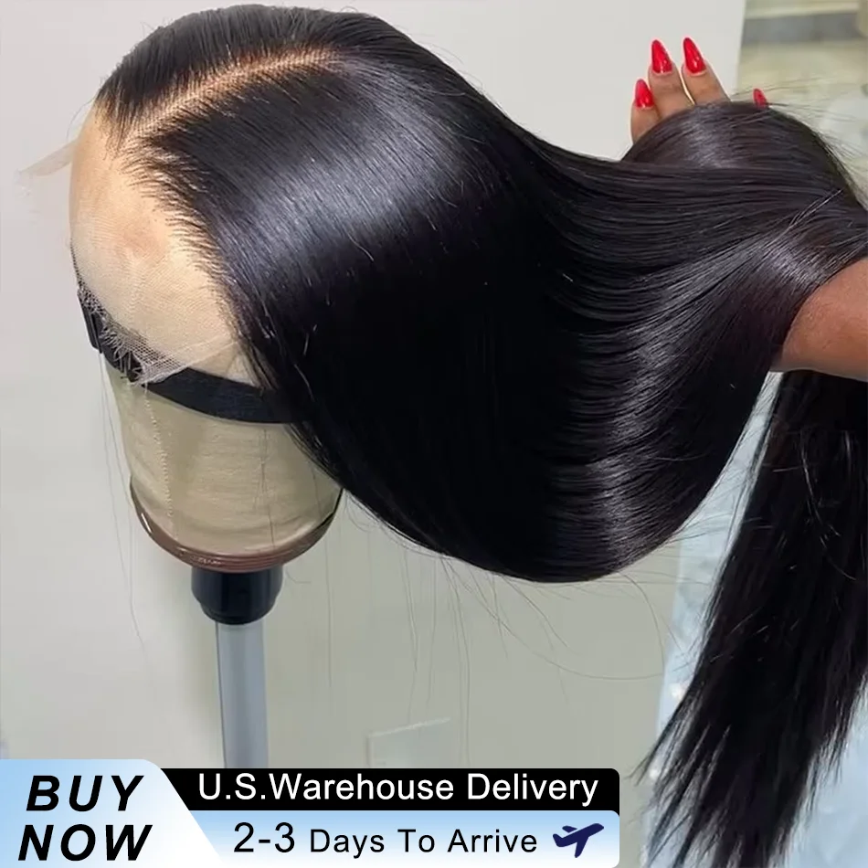 40 50 Polegada perucas de cabelo humano em linha reta 13x6 hd peruca frontal do laço brasileiro preto 250 densidade frente do laço 100% peruca de cabelo humano para mulher