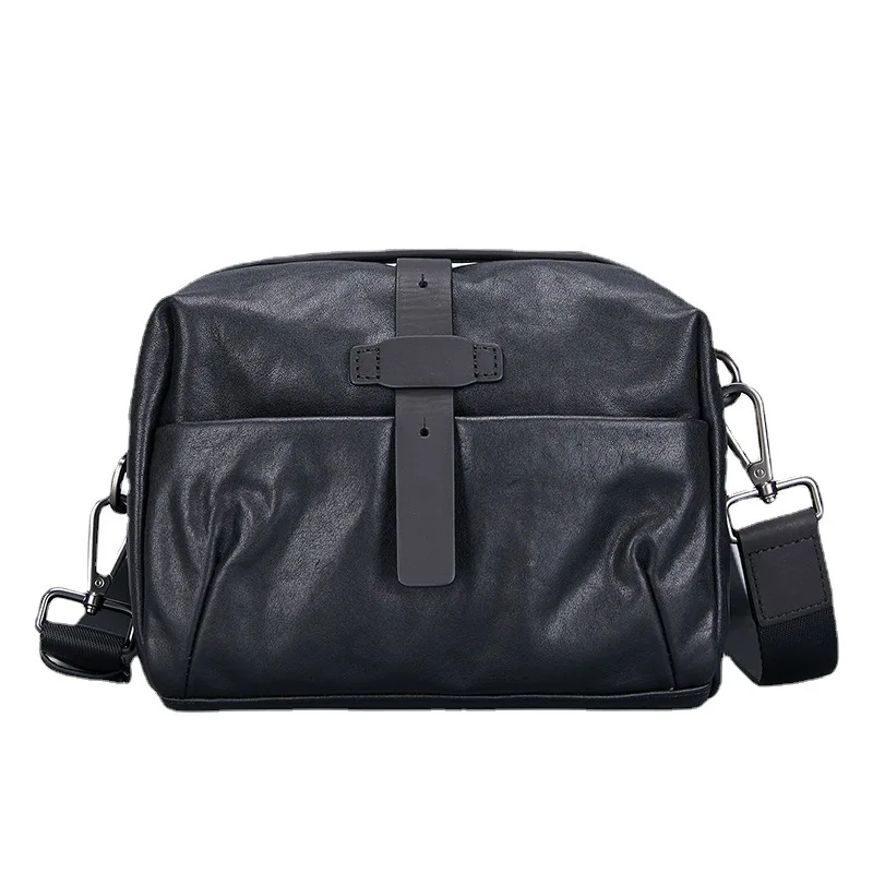 

Luxury Fashion Men's Crossbody Bag Large Capacity Top Layer Cowhide Fashion Business Shoulder Bag Outdoor Motorcycle Bag