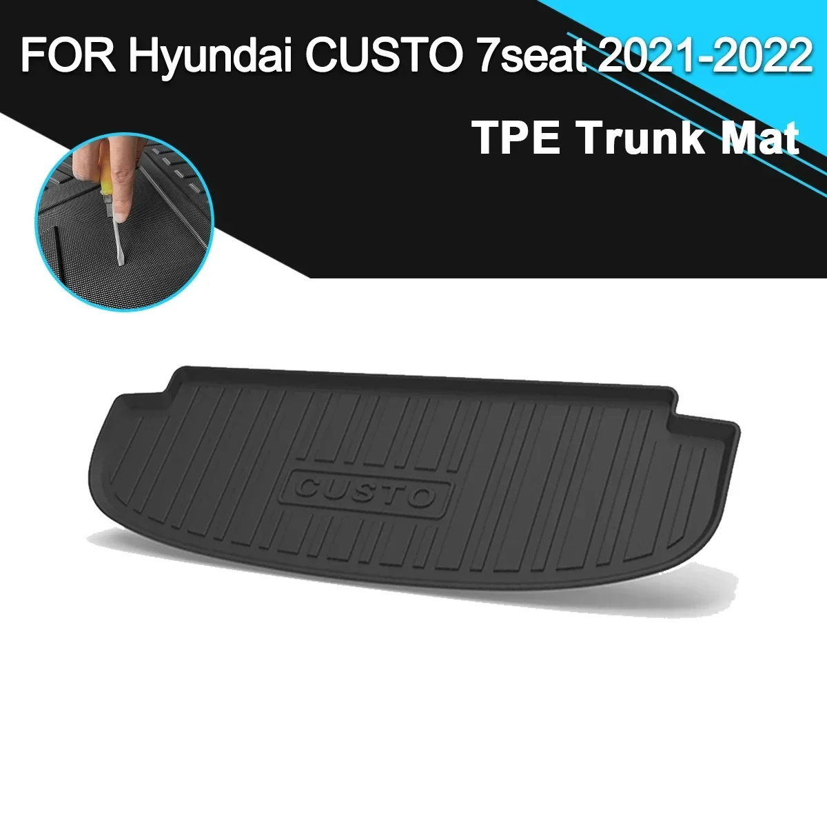 

Car Rear Trunk Cover Mat Rubber TPE Waterproof Non-Slip Cargo Liner Accessories For Hyundai Custo 7 Seater 2021-2022