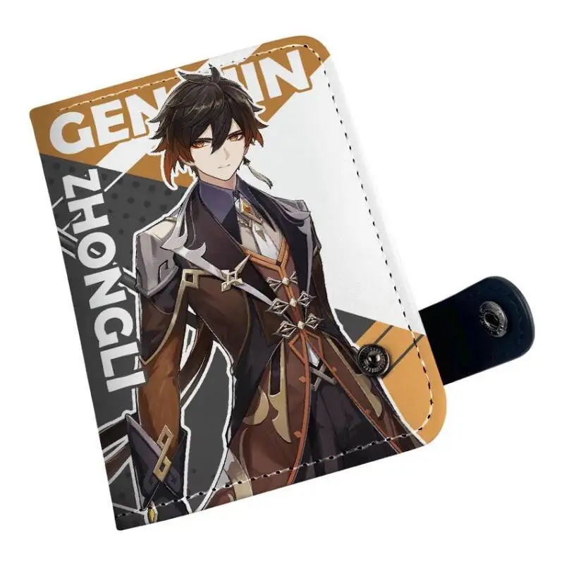 Genshin Impact Anime Merchandise Vertical Snap Wallet Unisex Student Handheld Card Holder Coin Purse Ani