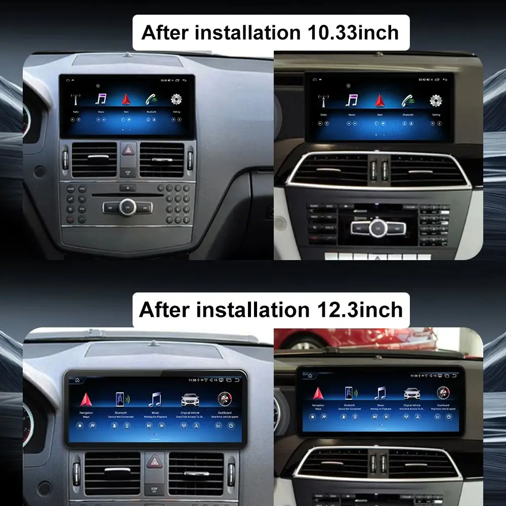 For Merdedes Benz C Class W204 2007-2010 NTG4.0 2011-2014 NTG 4.5 Wireless CarPlay Andorid Auto Car Radio Multimedia Navi GPS BT