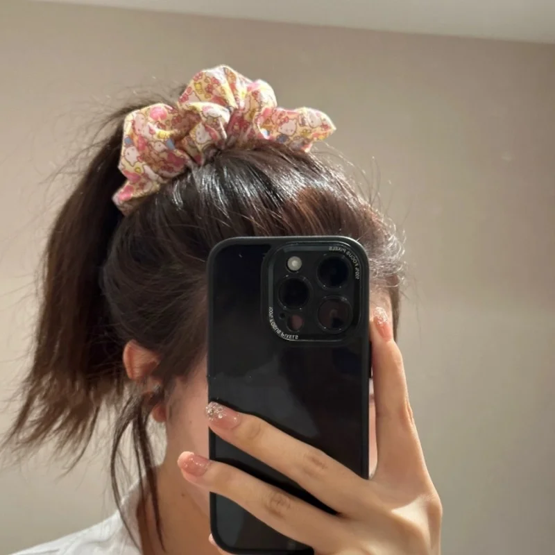 Sanrio Hello Kitty Hair Rope Cute Anime Cartoon KT Cat Girls Hair Band Rubber Band Fashion Hair Accessories Holiday Gifts