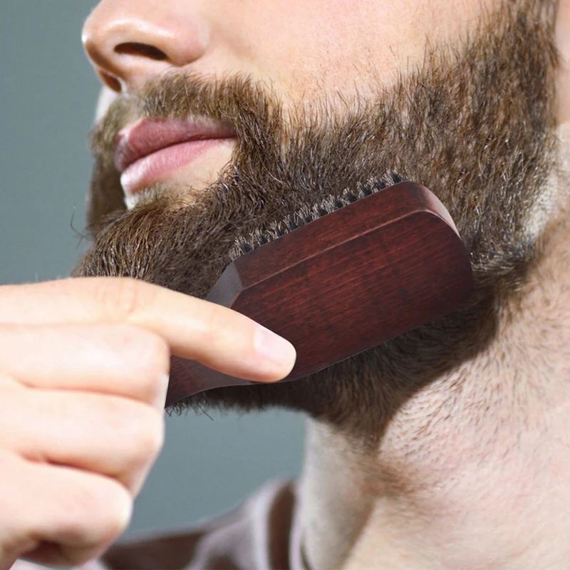 1 pçs funil de cabelo escova de barbear de madeira o rosto escova de barba do bebê