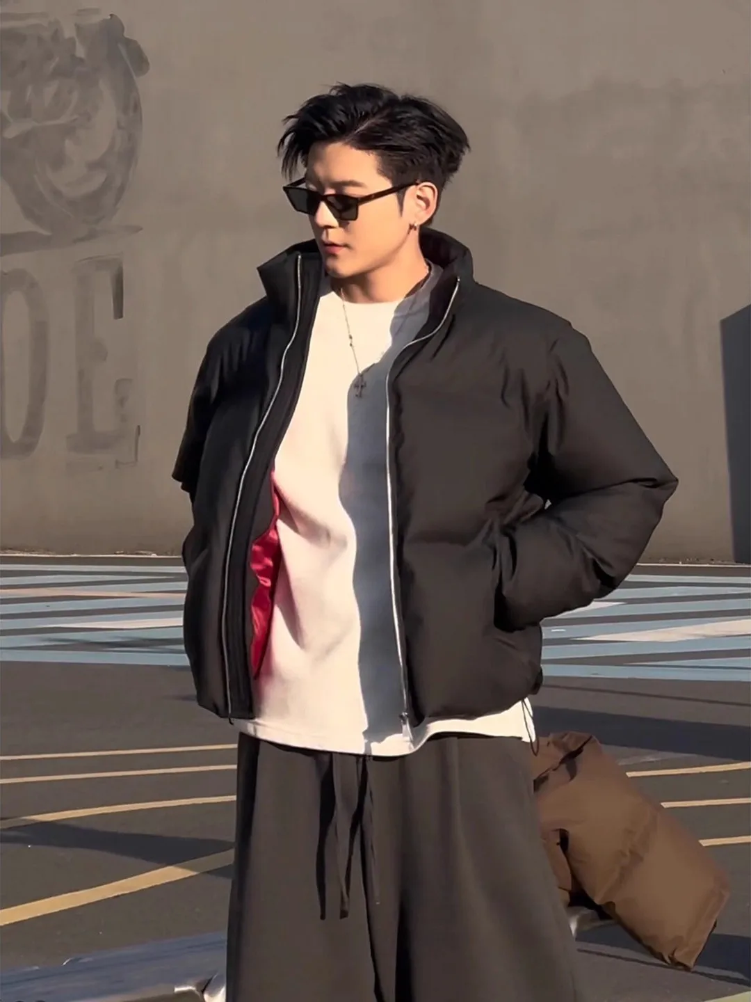 

Bla Stand Collar ort Thiened Cotton Jaet Men's Winter Warm Coat American Sle Bread ape Cotton Clothes Thi Outer...