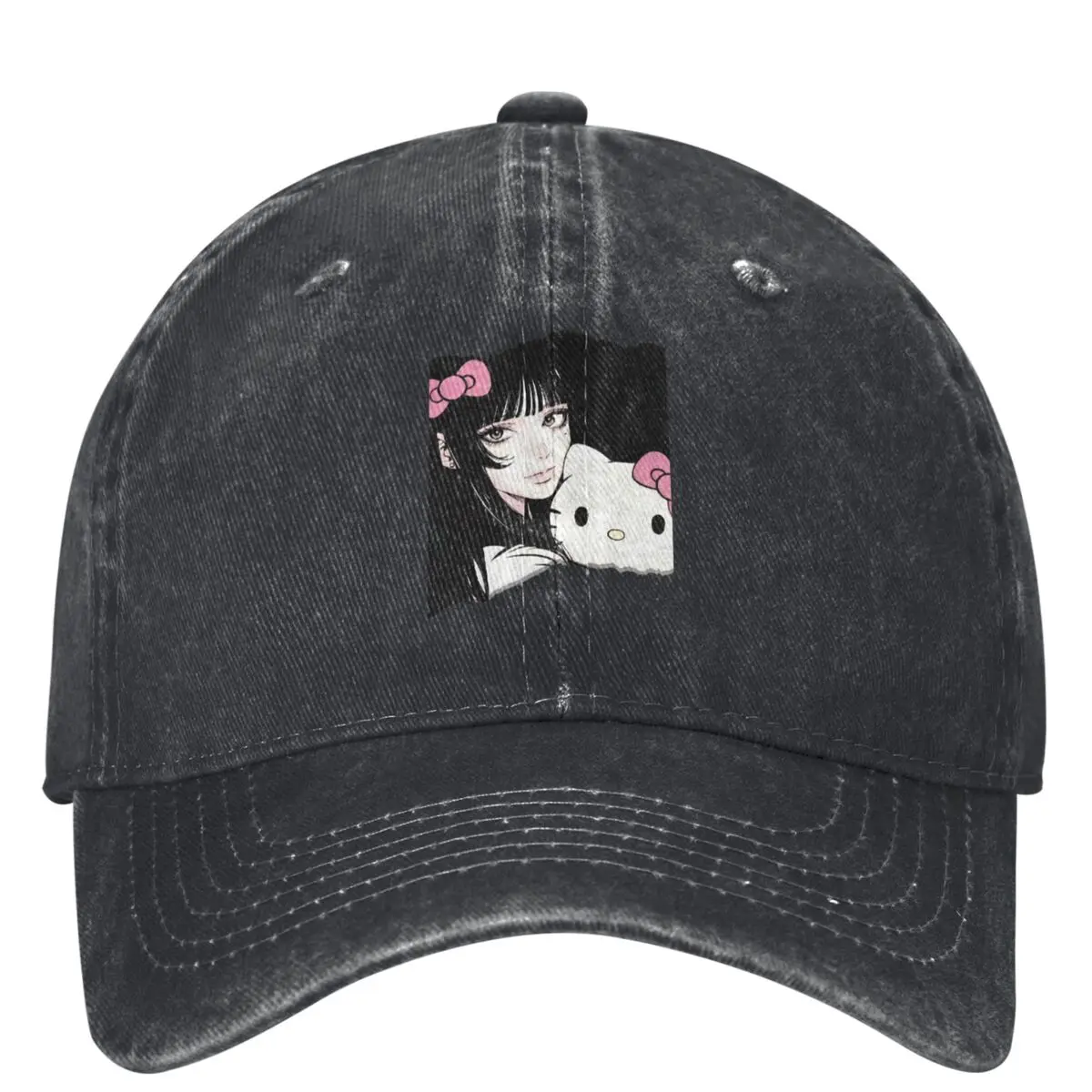 Junji Ito Tomie X Hello Kitty Baseball Cap Running Hippie High Quality Dad Hats Women Men Streetwear Sun-Proof Snapback Cap