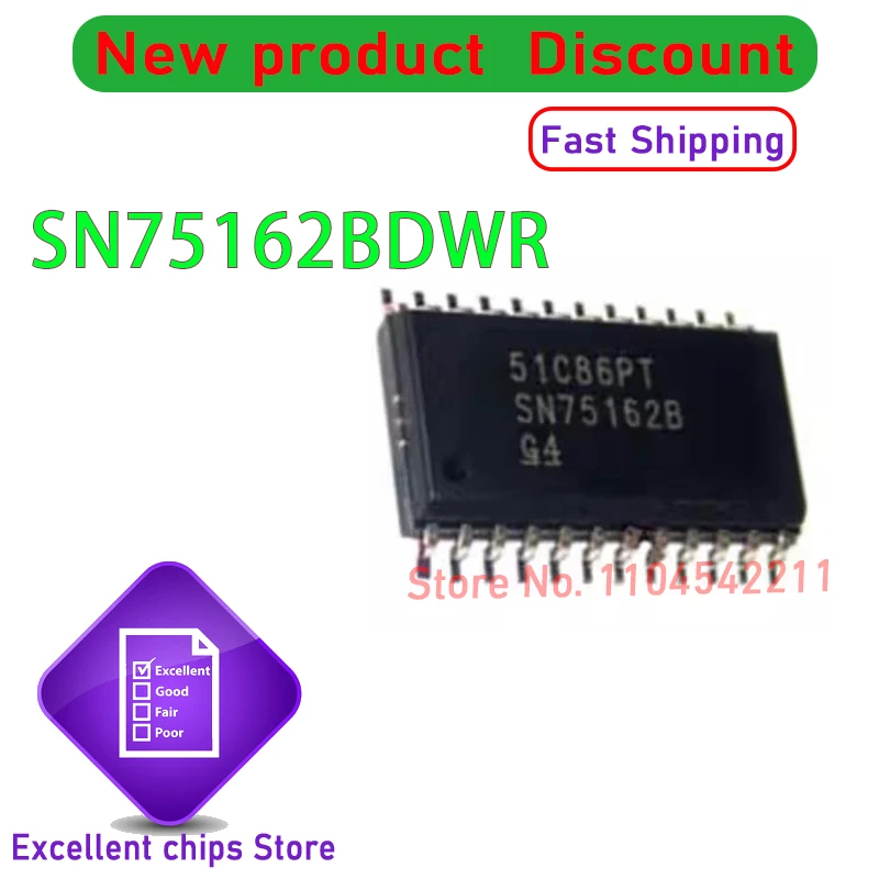 100% New original SN75162BDWR SN75162BDW SN75162B Package:SOP24 Buffer/Driver/Transceiver Chip  1~30PCS