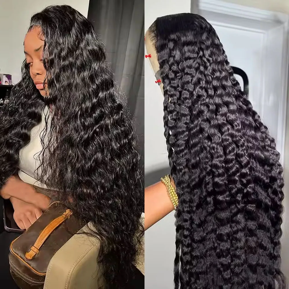 

250 Density 15A Virgin 13x4 Deep Wave Full Lace Frontal Wig Human Hair Pre Plucked 13x6 Water Wave Frontal Wigs Human Hair