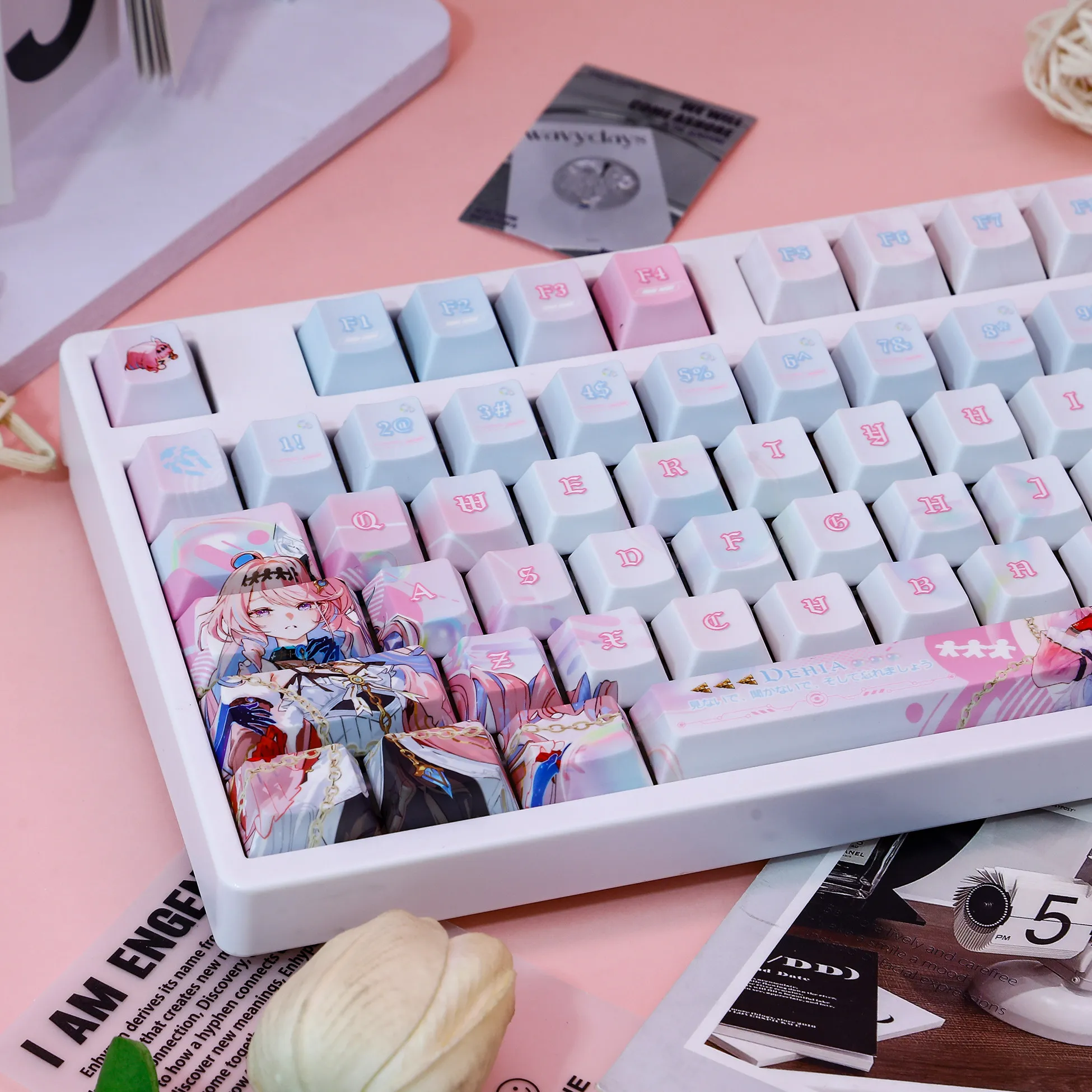 MAIMOOO Wuthering Waves Denia Game Keycap Cherry Profile PBT Thermal Sublimation Custom Anime Keycaps for Mechanical Keyboard