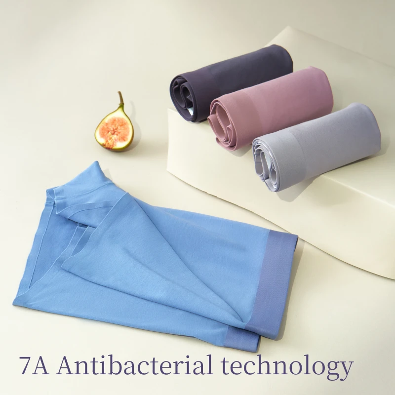 SUJIIN 3Pcs/Lot Men's Panties Seamless Cotton Boxers Underwear Man Antibacterial Breathable Quick-drying Underpants Male XN002