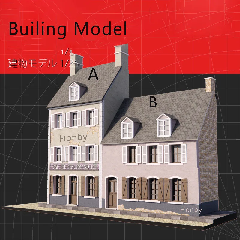 

1/35 Model Scenario Suite DIY Handmade Materials Scene A Cafe Building House Sand Table Diorama Model Kit Modeling