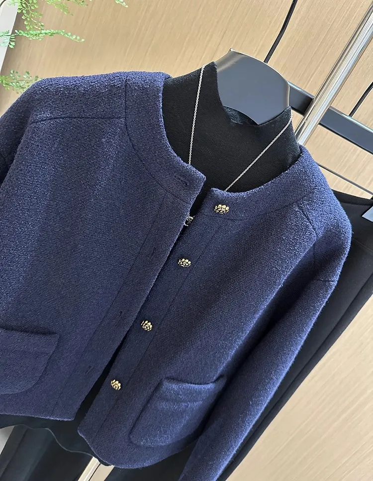 ملابس خارجية نسائية للخريف والشتاء موضة جديدة سترة قصيرة قصيرة #3