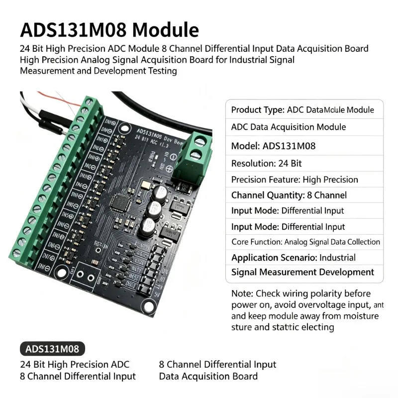 ADS131M08 Module 24 Bit High Precision ADC Module 8 Channel Differential Input Data Acquisition Board