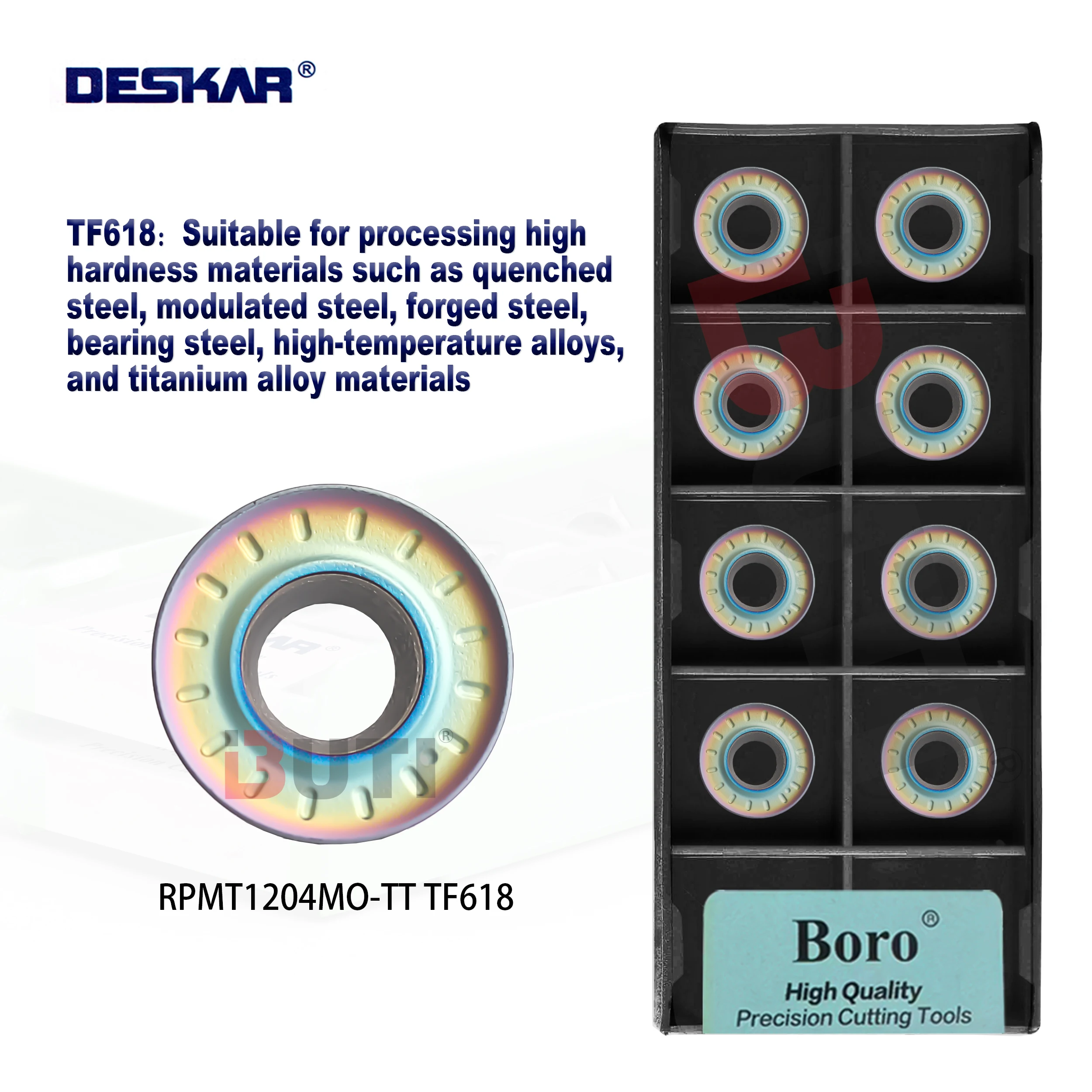 

DESKAR 100% Original Blade RPMT1204MO-TT TF618 CNC lathe Cutting Tool Machining Center Hardened Steel Milling and Turning Blade